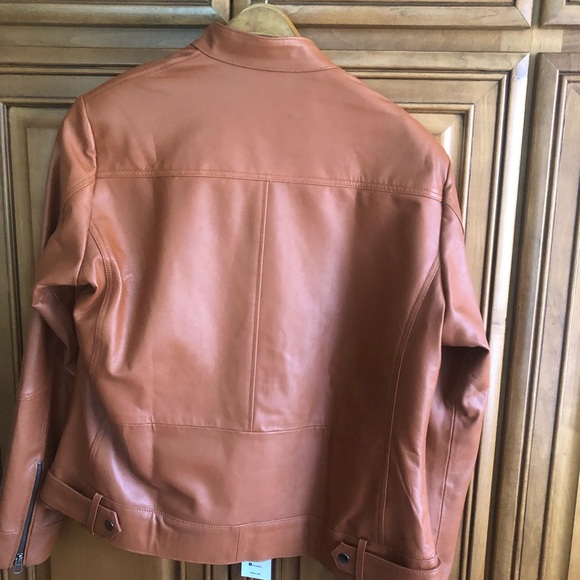 Brand new leather jacket. Color Cognac or Hickory . 100% real Lambskin leather - Picture 2 of 14